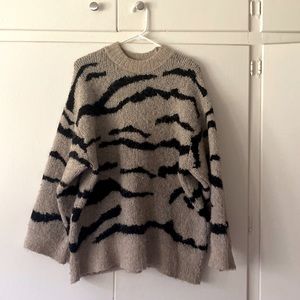Urban Outfitters big cozy zebra print sweater. Size M